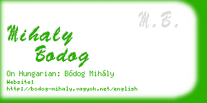 mihaly bodog business card