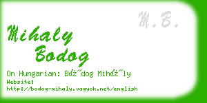 mihaly bodog business card